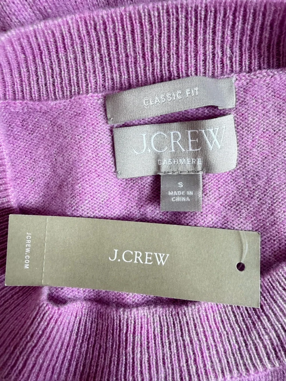 NEW J.Crew Purple Cashmere Relaxed Crewneck Sweater Size Small 363450